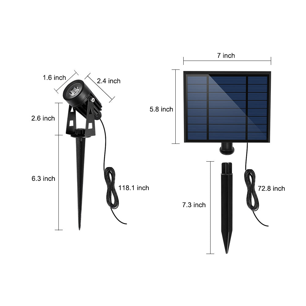 4-In-1 Adjustable Solar Outdoor Spotlight, 100-200 Lumens