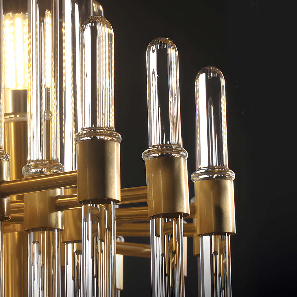 Creative Personalized Glass Tubes Copper Post-Modern Chandelier Light