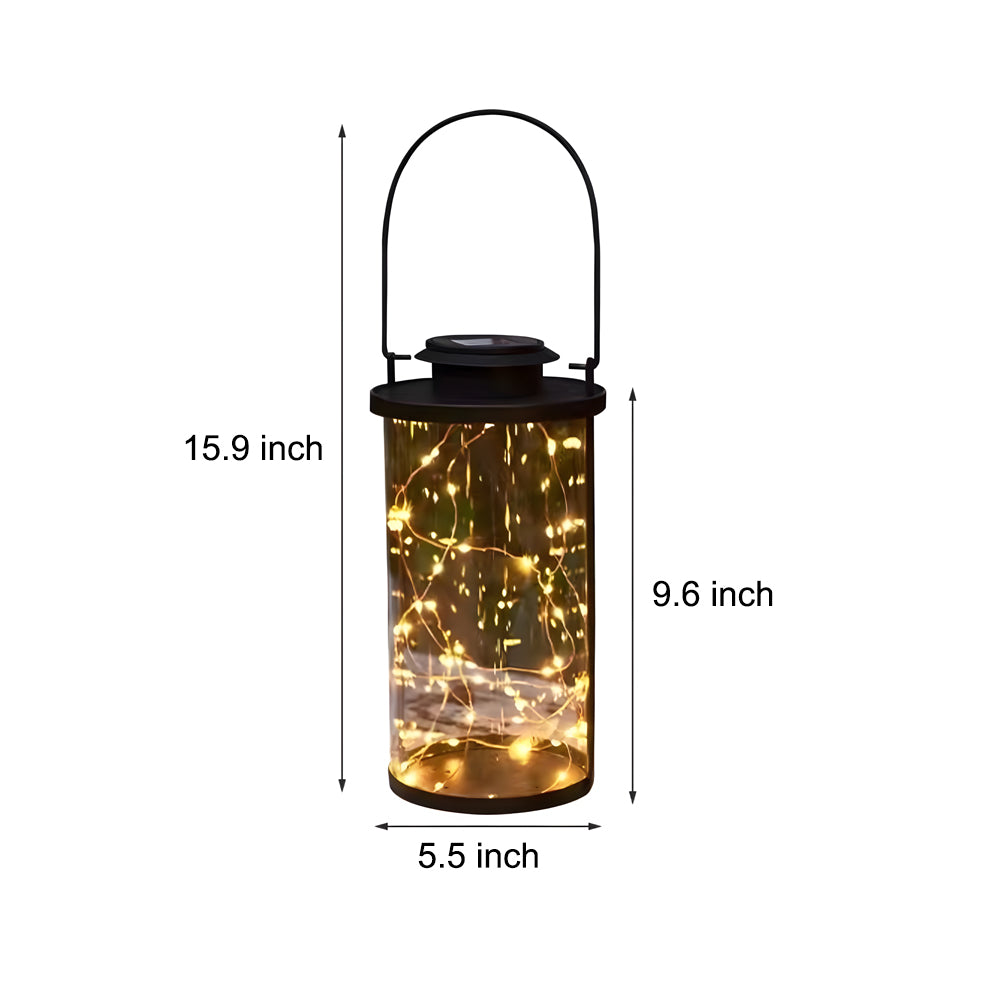 Portable Solar Lanterns - Glass Cylinder Firefly Jar LED Lights