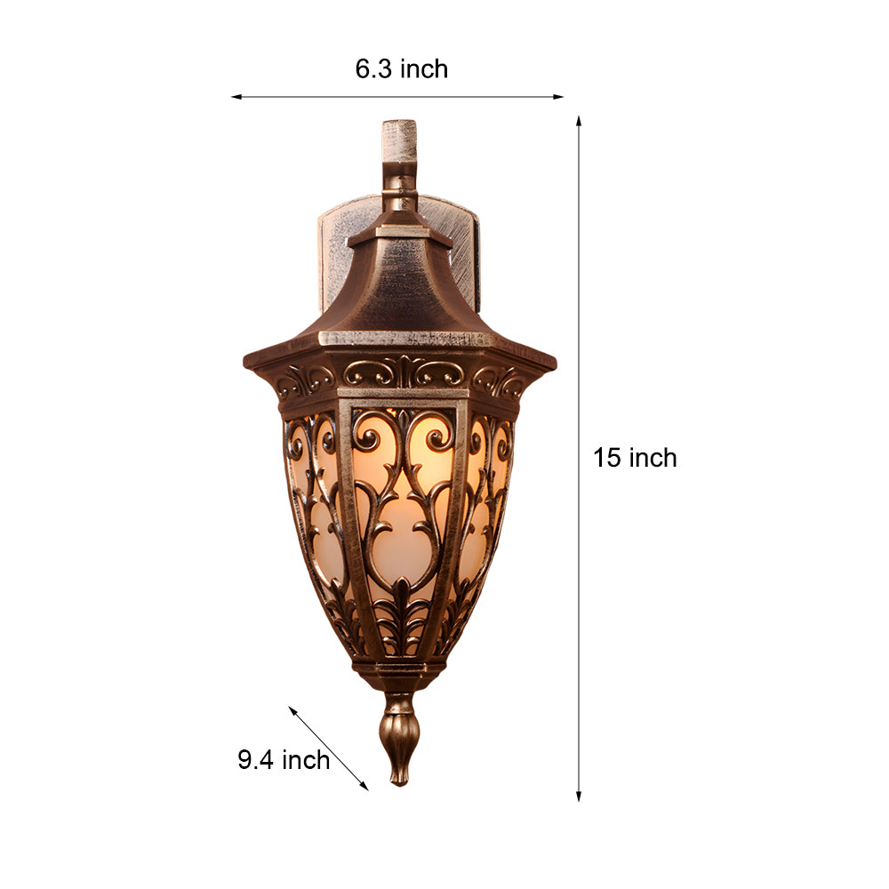 Outdoor Vintage Bronze Wall Light 1-light Wall-Mount Lantern