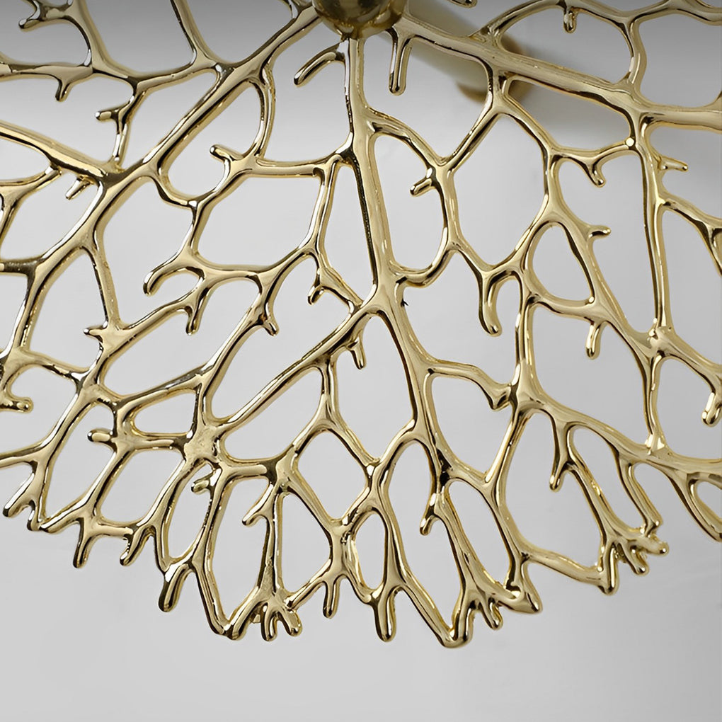 Retro 3D Carps Corals Lotus Leaves Electroplated Zinc Alloy Wall Decor
