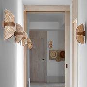 Creative Rattan Wood LED up and down Lighting Japanese-Style Wall Lamp