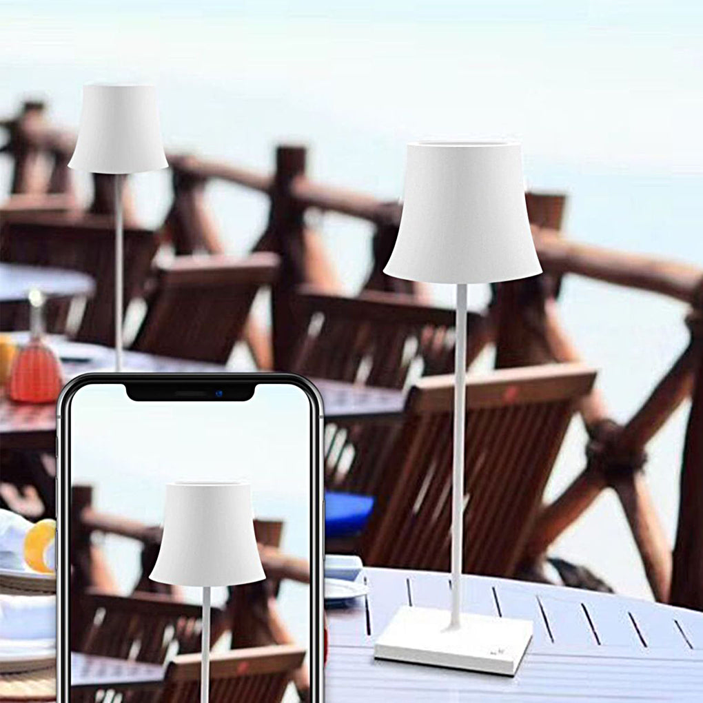 15 In. Cordless Table Lamp Metal Bell Shade USB Touch Dimming Reading Light