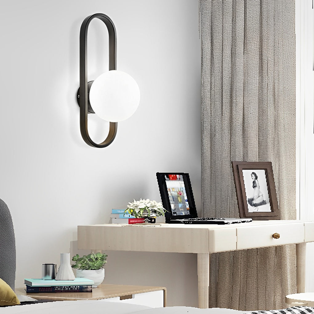 Creative Glass Shade Elliptical Iron Modern Wall Lights Fixture Wall Lamp - Dazuma