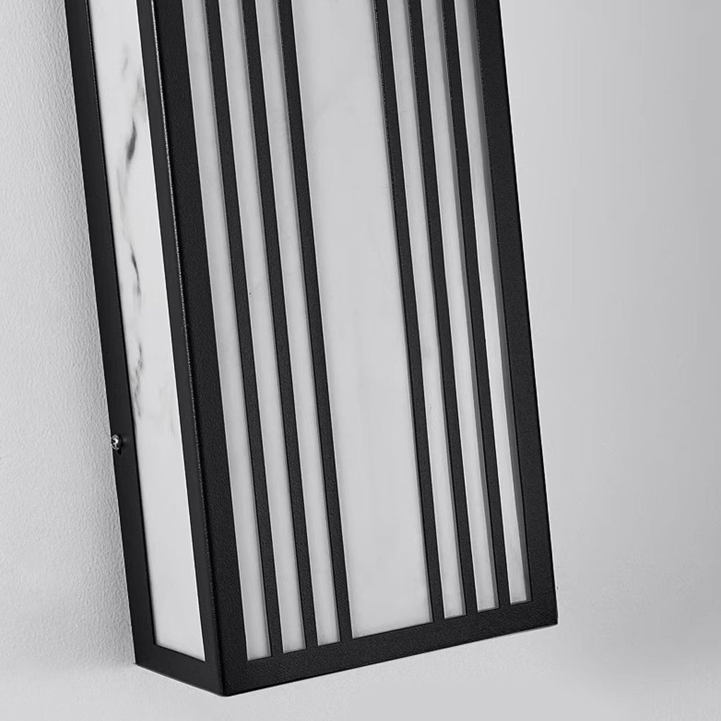 Strip Rectangular Resin Waterproof LED Black Modern Outdoor Wall Light