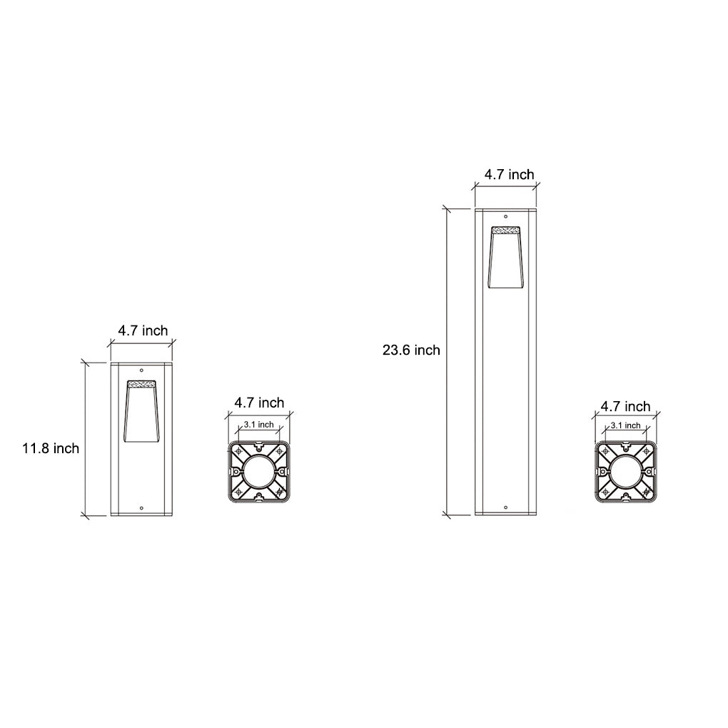 Modern LED Aluminum Pathway Lights with Front Slide Durable Outdoor Illumination