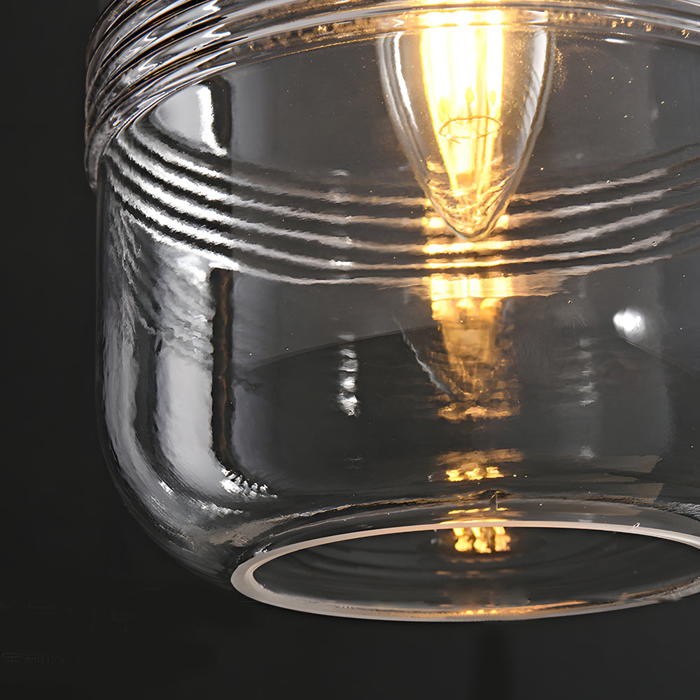 Simple Semi-Threaded Glass Three Step Dimming Copper Modern Pendant Lights