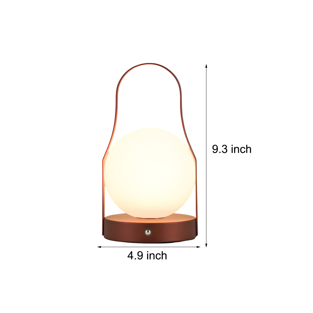 Portable Handle Lantern Table Lamp Built-in LED 3-way Dimmable Lighting