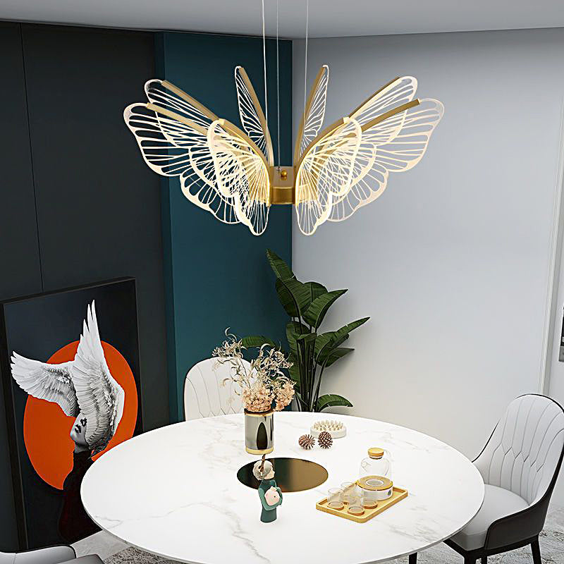 Butterflies LED Dimmable with Remote Control Modern Chandelier Hanging Lamp