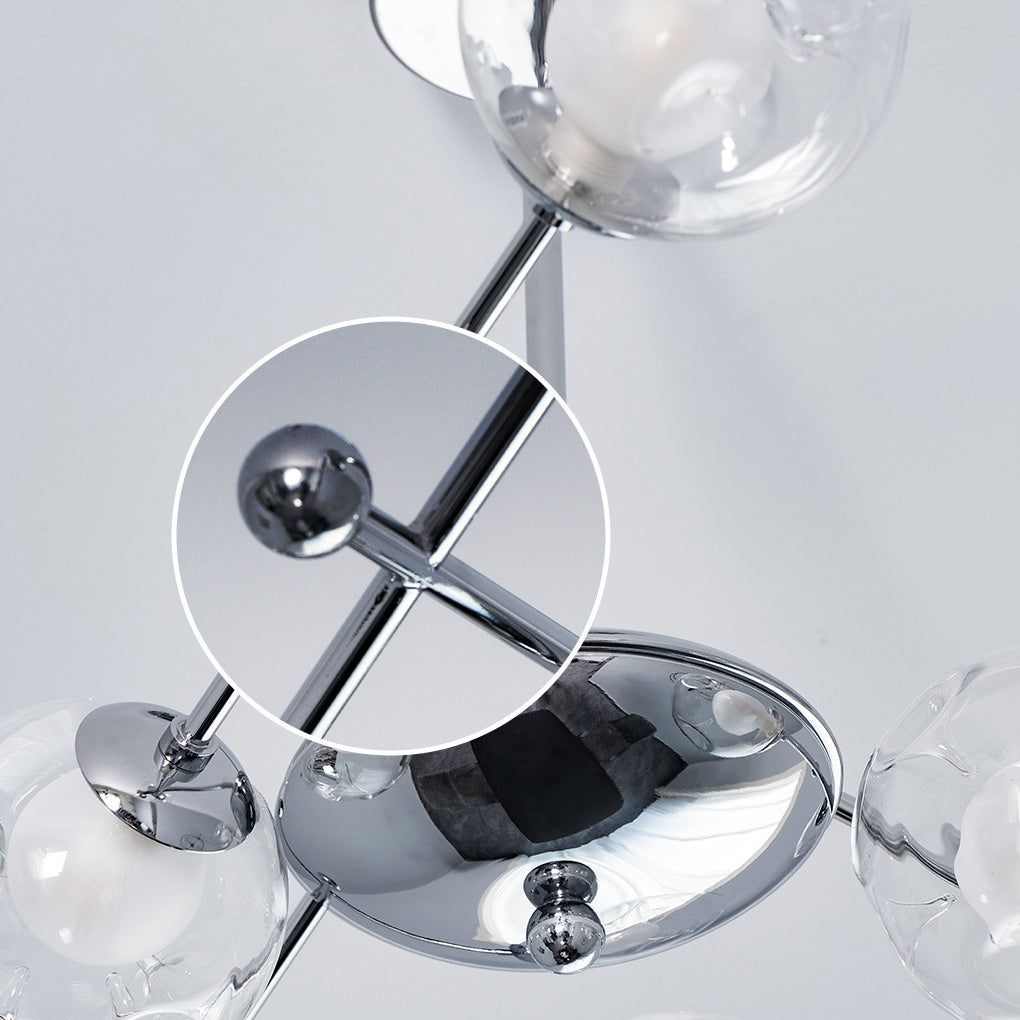 Minimalist Three Step Dimming Glass Globe American Style Chandelier