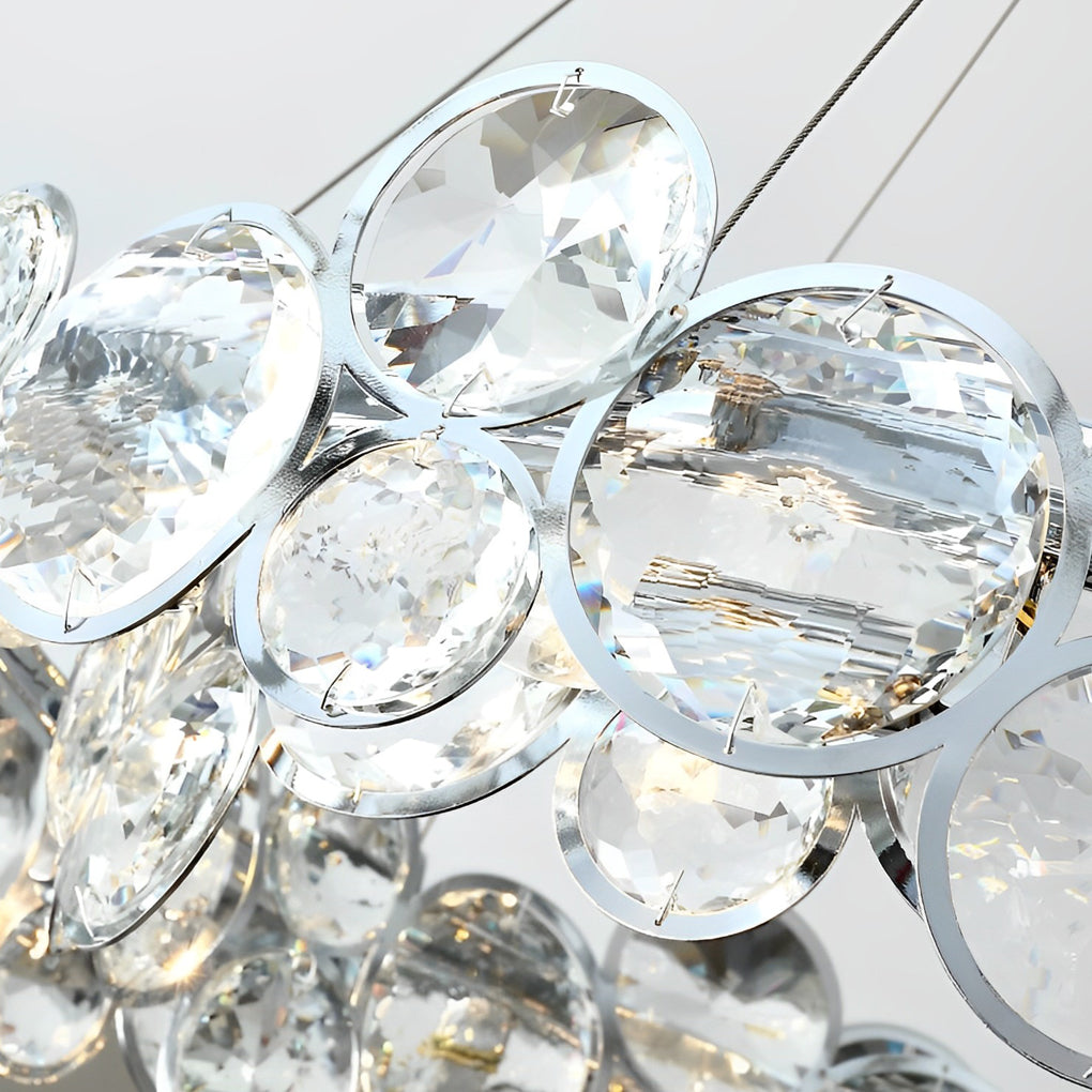 Round Bubbles Crystal Electroplating Metal Modern Chandelier Light