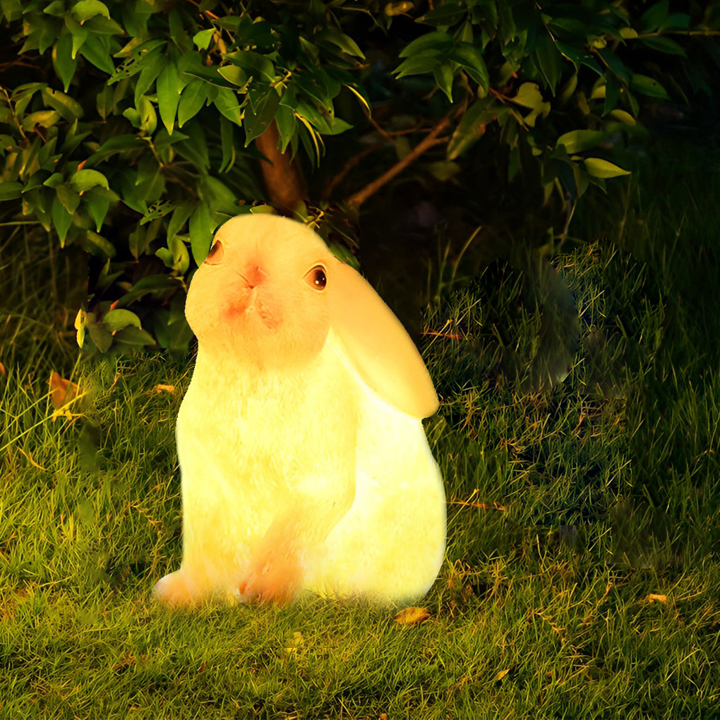 Resin and Fiberglass Rabbit Garden Lights Modern Waterproof Outdoor Lighting
