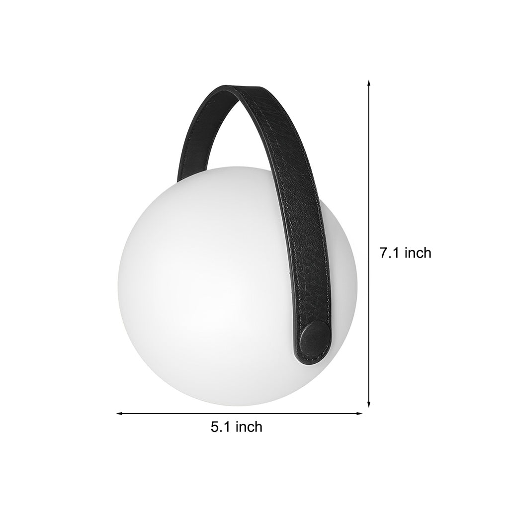 6" Portable RGB Spherical Table Lamp With a Curved Handle
