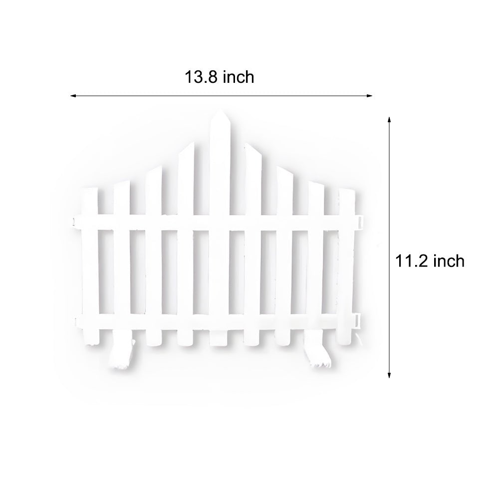 8 - Pack Wave - Shaped Solar LED Lighted Garden Fence for Christmas