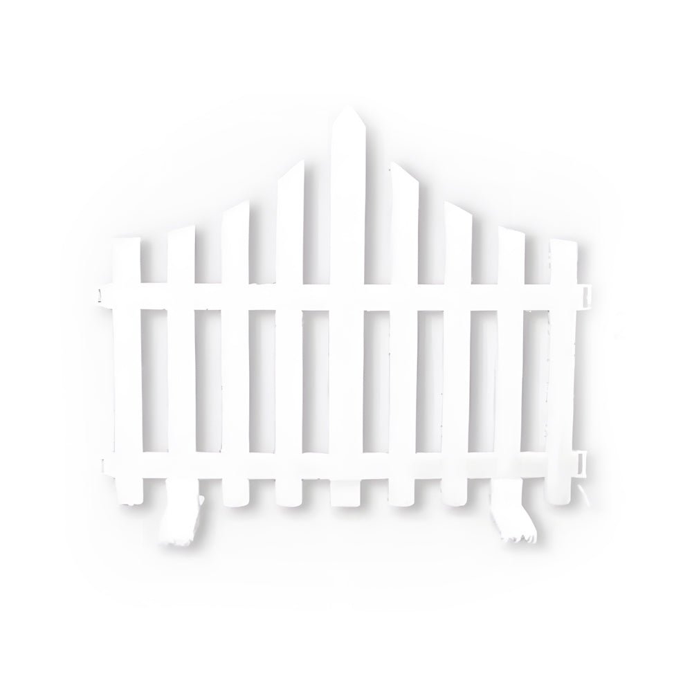 8 - Pack Wave - Shaped Solar LED Lighted Garden Fence for Christmas