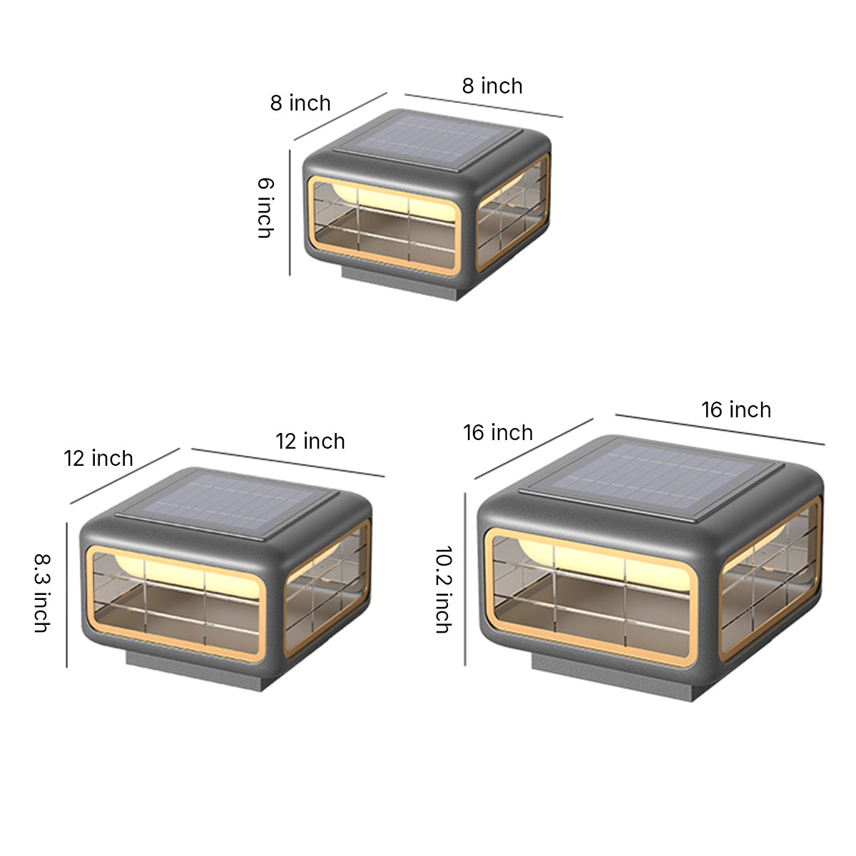 Stylish cube solar light creating atmospheric lighting in residential garden setting