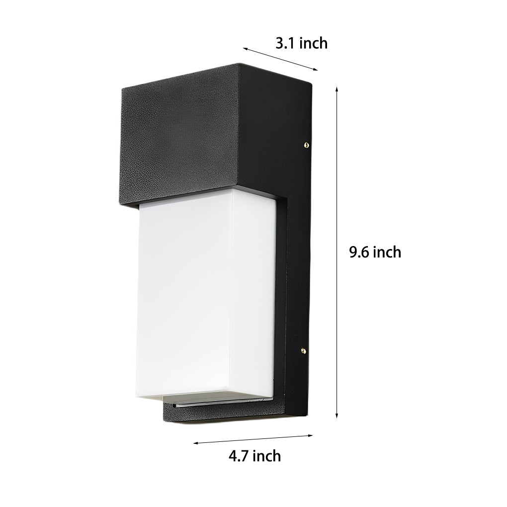 Rectangular Waterproof LED 10W Black Modern Outdoor Wall Light Fixture