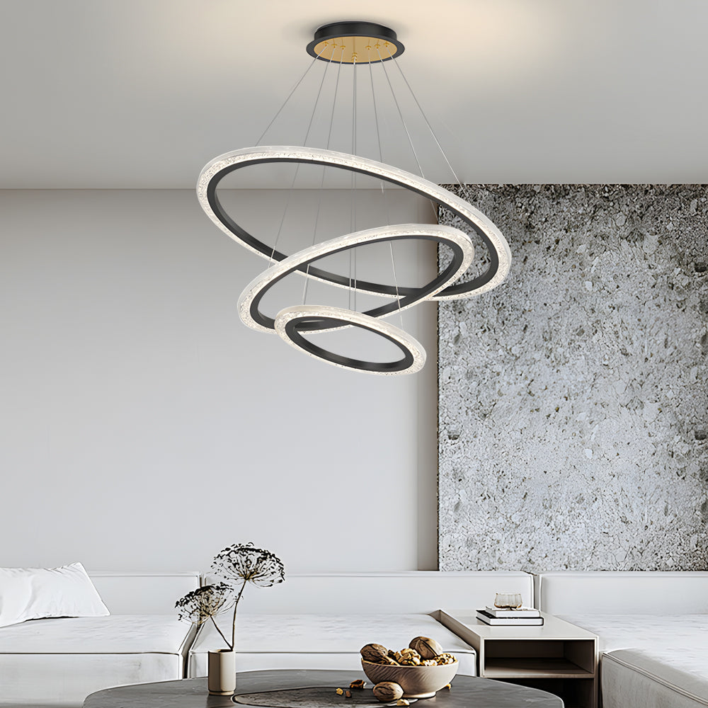 2/3 Rings Adjustable Luxury 3 Step Dimming Modern Chandelier Hanging Lights - Dazuma