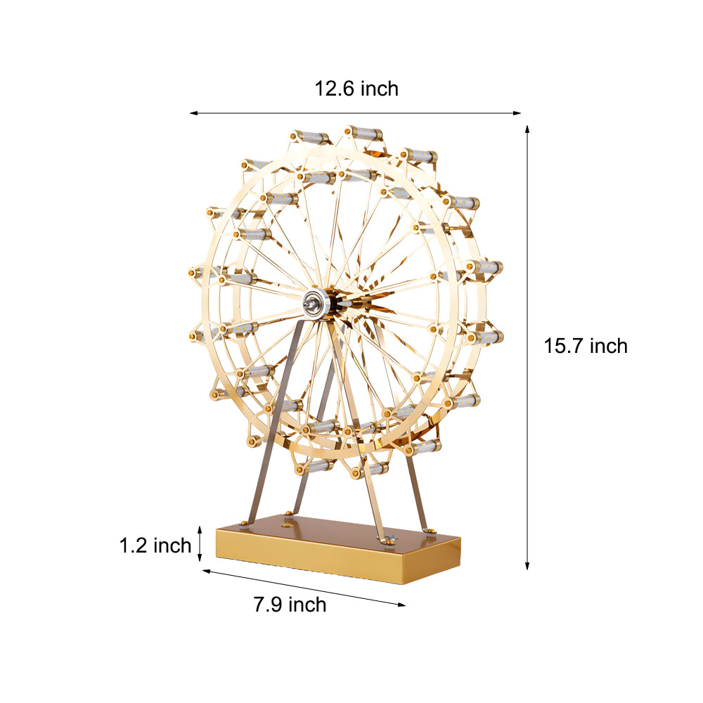 Iron Gold Ferris Wheel Table Lamp Integrated LED Touch Switch Desk Light