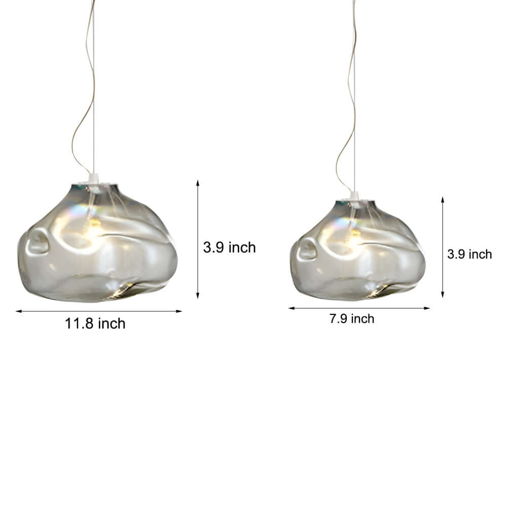 Transparent Glass Pendant light Nordic Hand Blown Textured