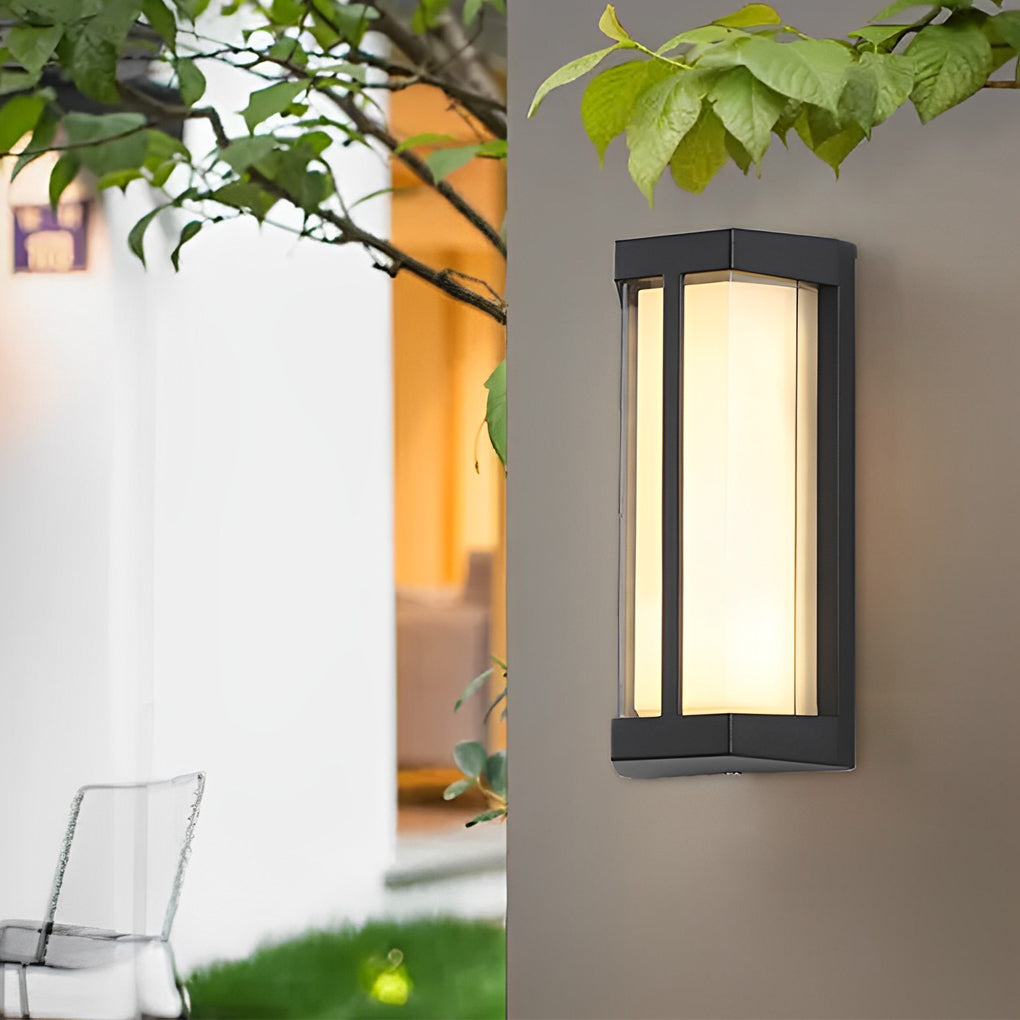 Waterproof Double Acrylic Shade LED Black Modern Outdoor Wall Lights