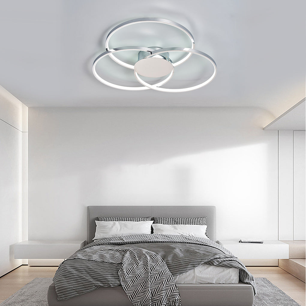 Three Rings Stepless Dimming Electroplated Metal Nordic Ceiling Lights
