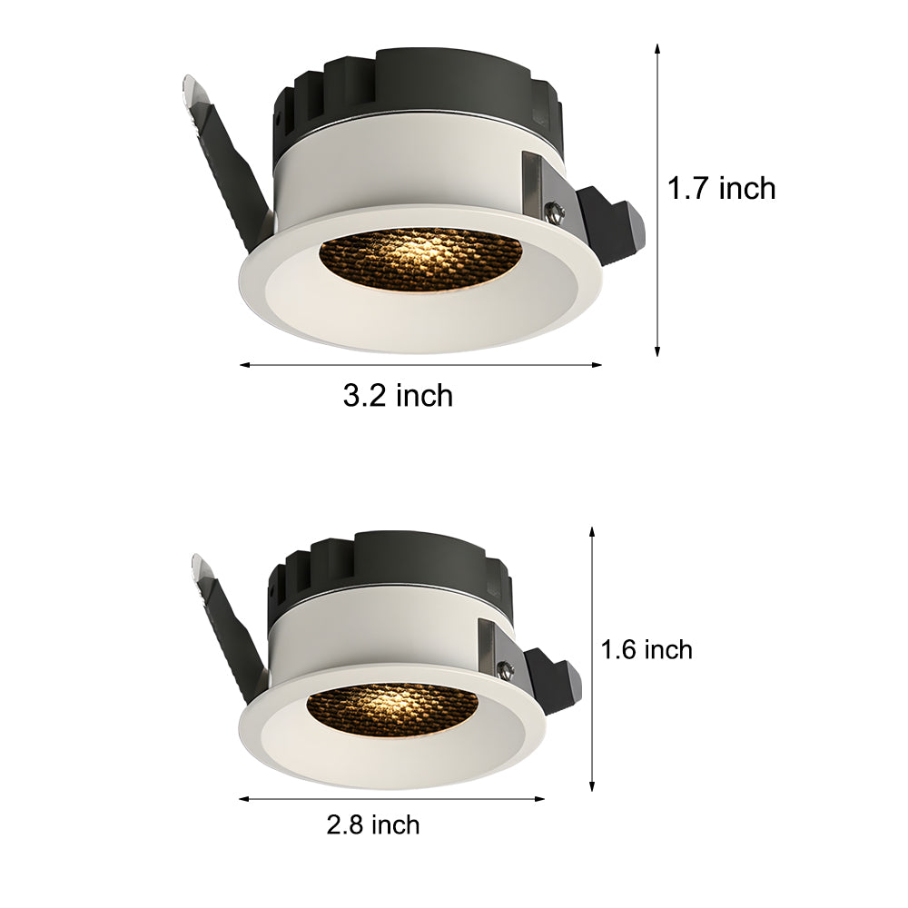 Honeycomb Nest Lens Round White LED Recessed Downlight, 7W/9W