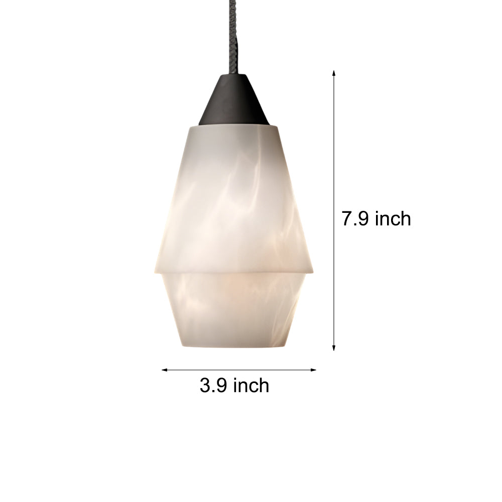 7.87 In. H Alabaster Pendant Light - 1-Light Kitchen Island Lighting