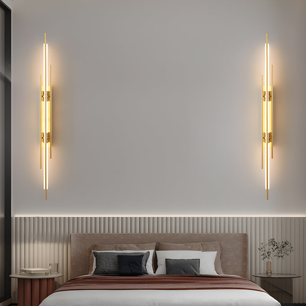Long Strips Grille Iron Acrylic Simple Modern LED Wall Light Fixture