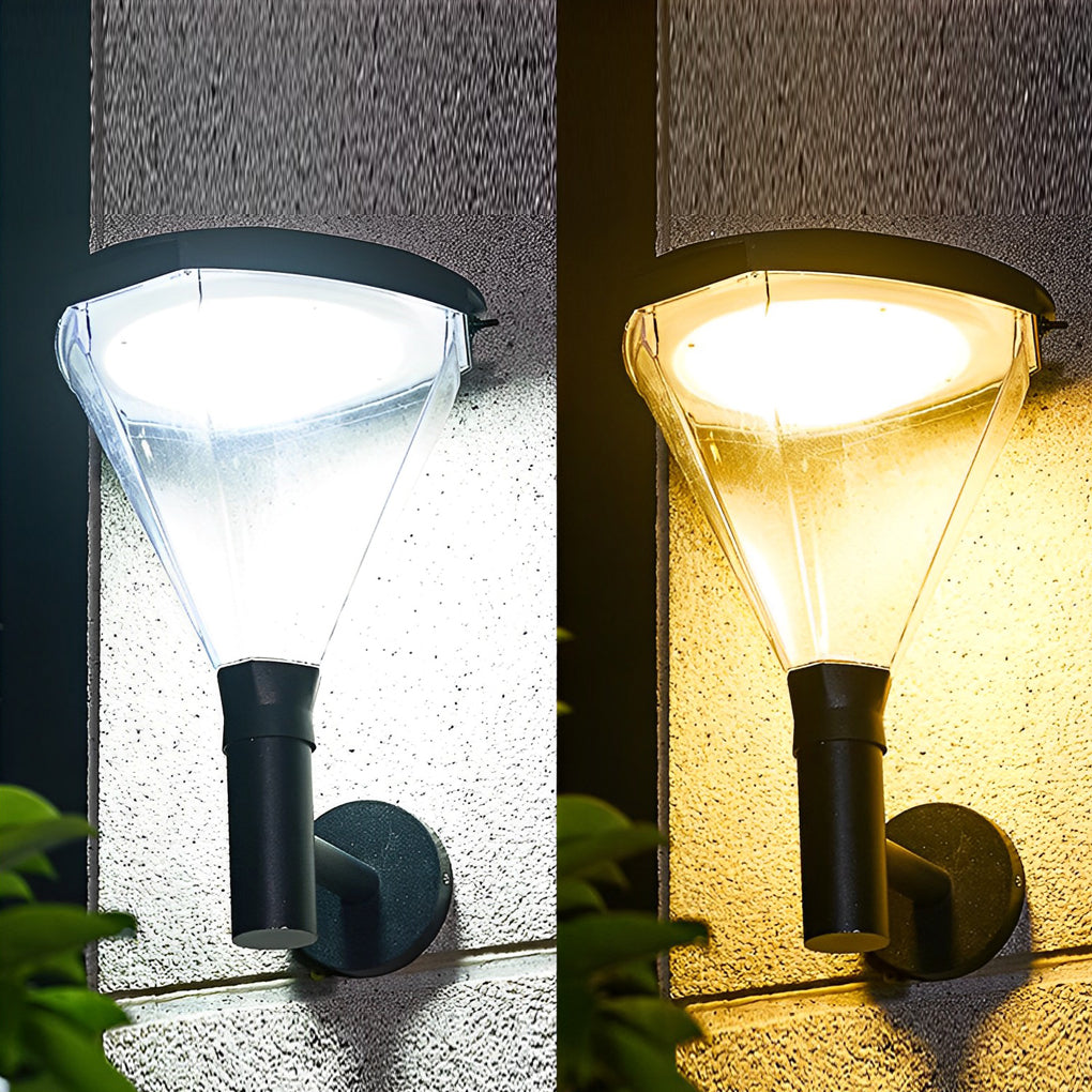 Waterproof Dimmable LED Black Modern Solar Outdoor Wall Lights Wall Lamp