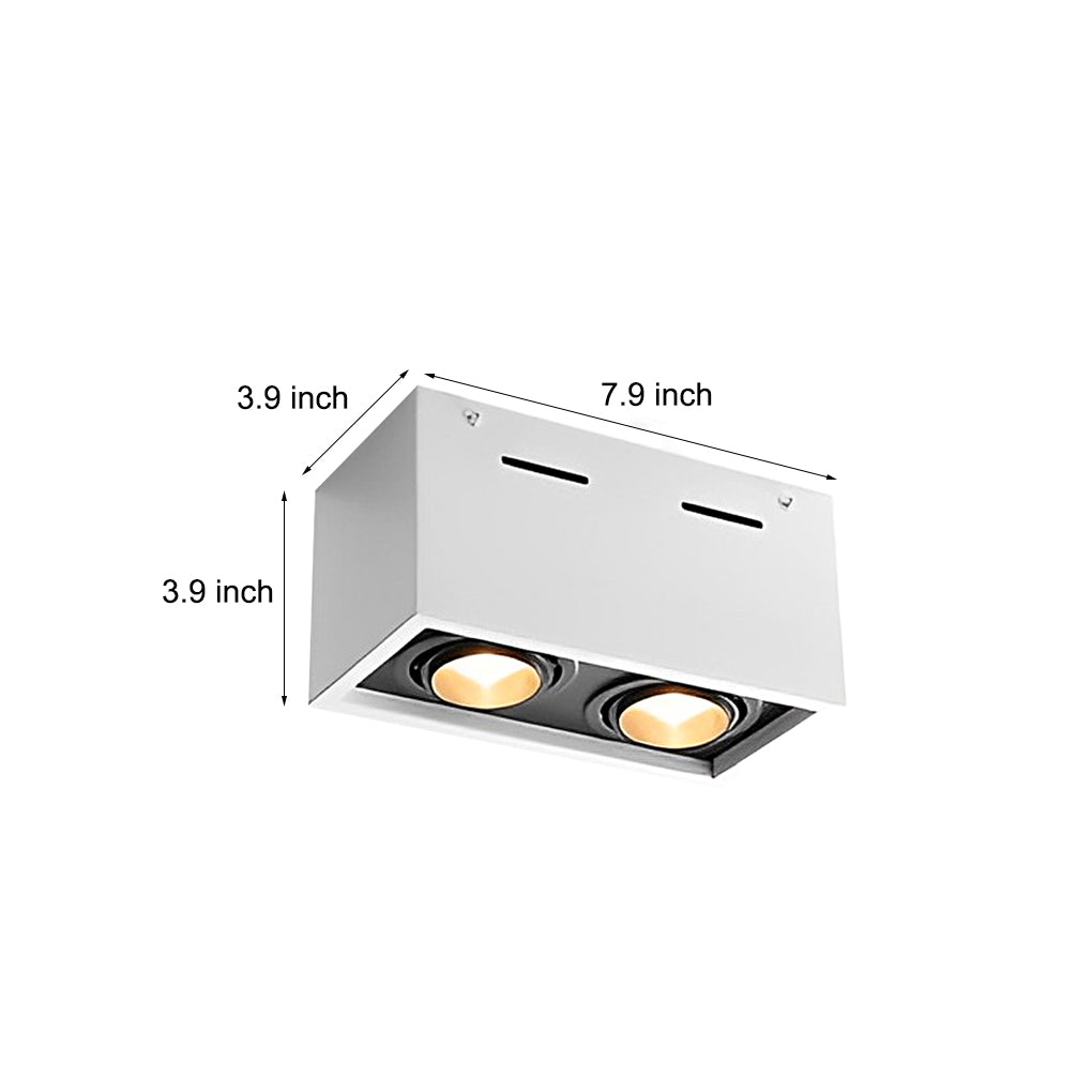 Rectangular 2 Lights Adjustable LED Modern Surface Mounted Spotlights ...