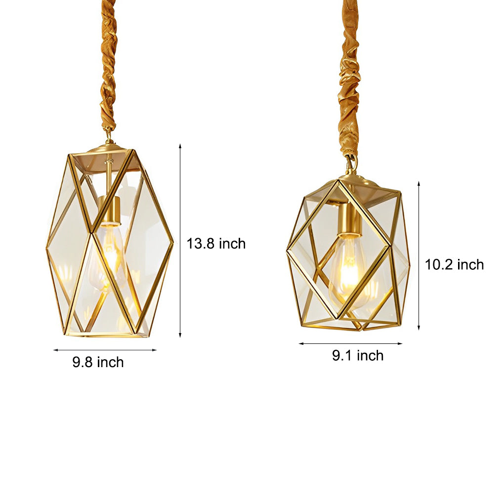 Retro Glass Copper Personality Industrial Style Small Chandelier Light