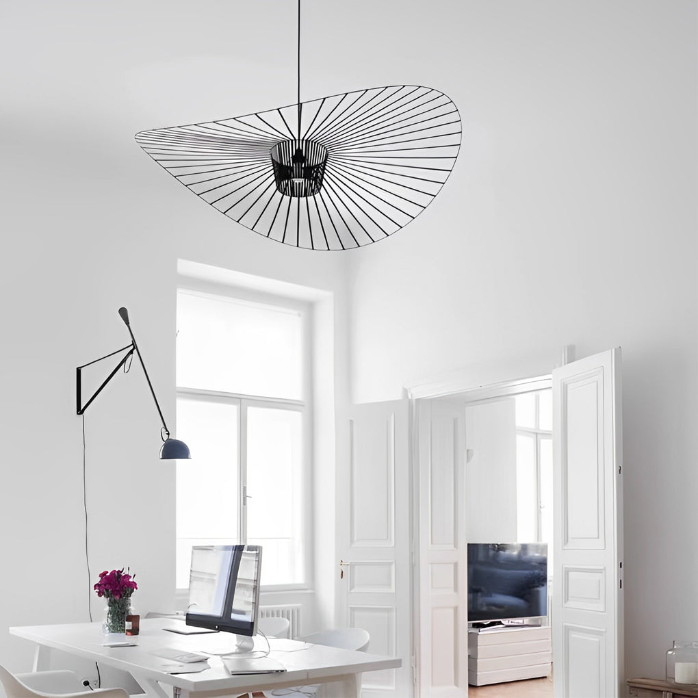 Creative French Style Hat Fabric Nordic Chandelier Pendant Light Fixture - Dazuma