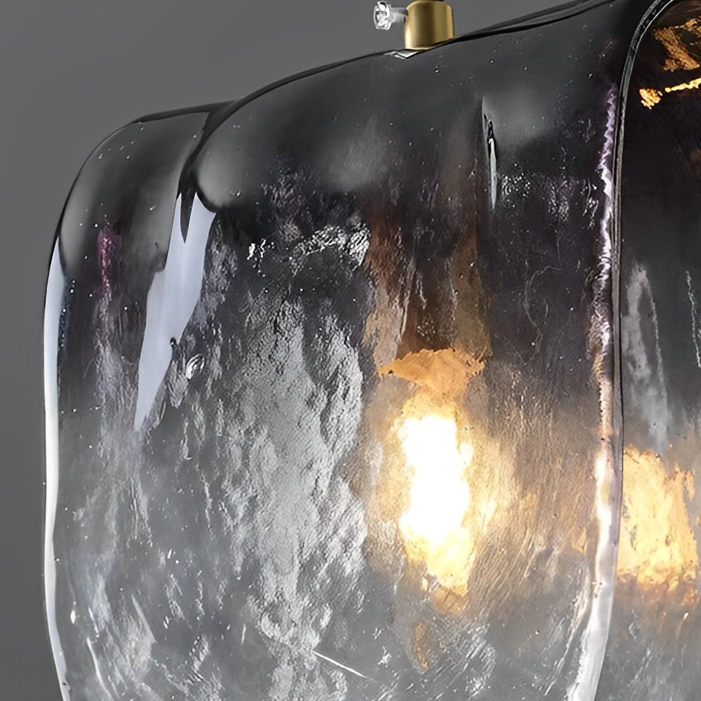 Gradient Smokey Gray Glass Post-Modern Small Chandelier Pendant Lights