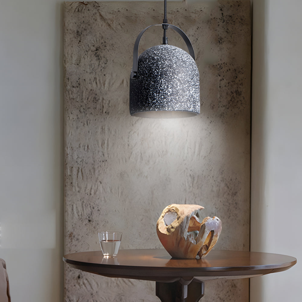 Cement Cylinder Pendant Light 1-Light Concrete Hanging Light in Gray ...