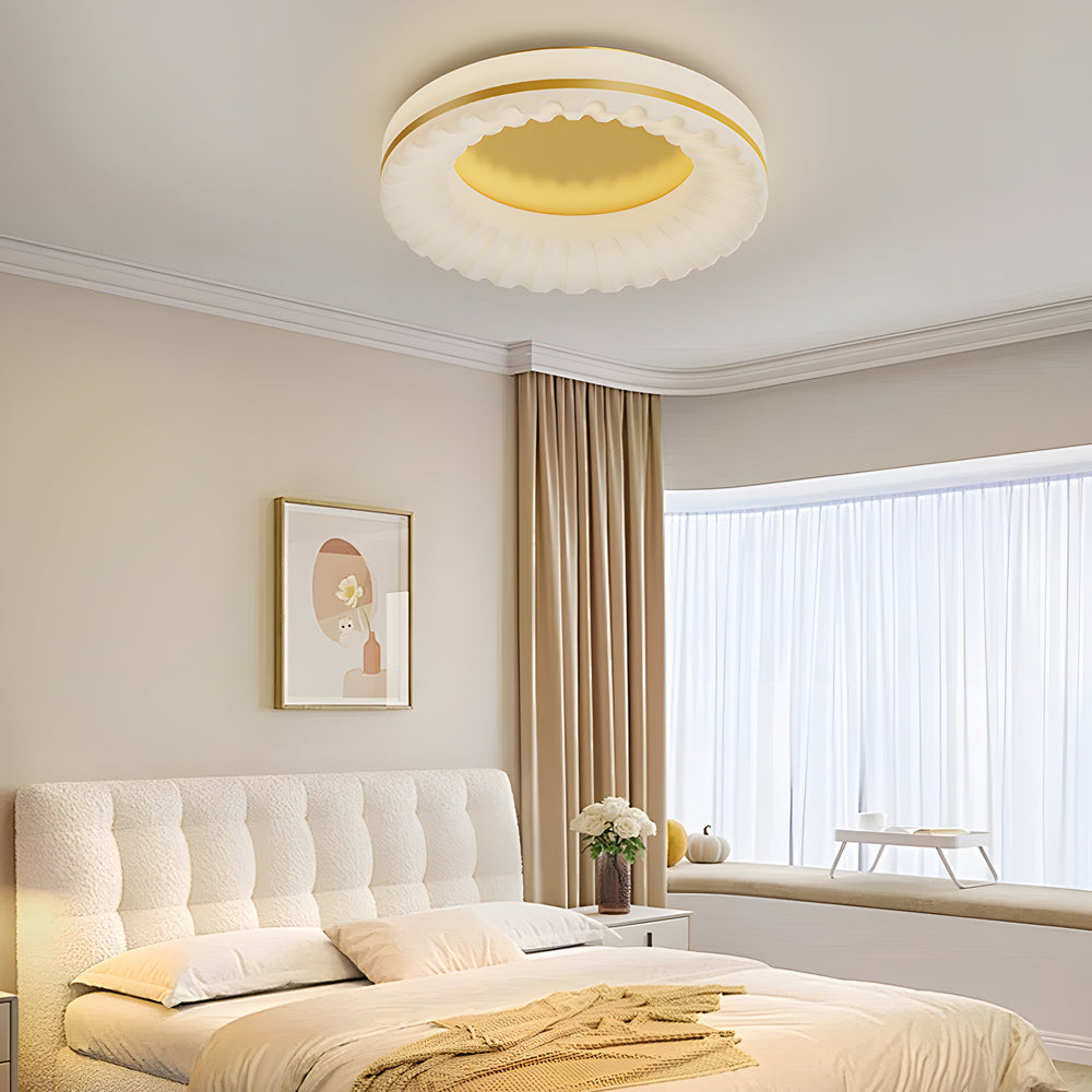 Simple Round Acrylic Three Step Dimming LED Modern Ceiling Light Fixture - Dazuma