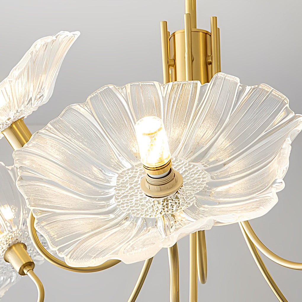 Personalized Flowers Glass Shades Copper Modern Minimalist Chandeliers