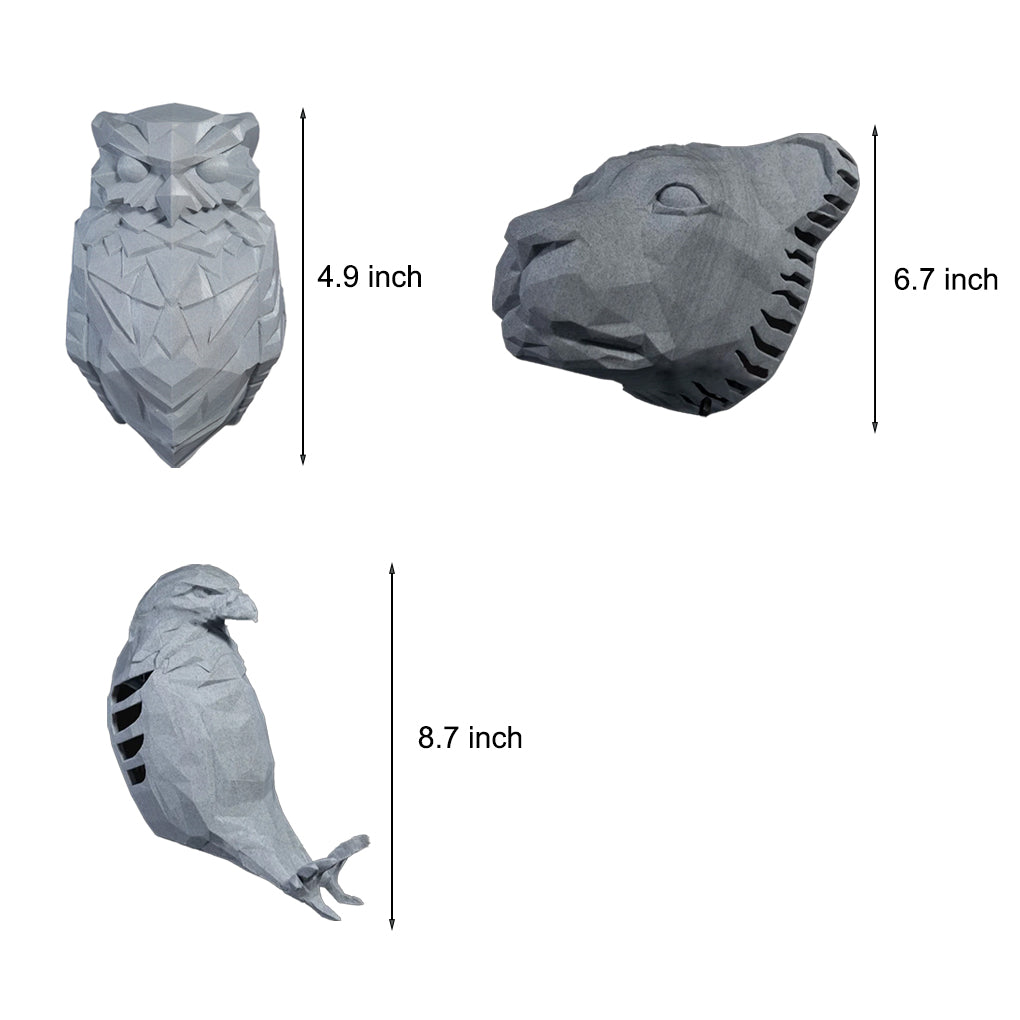 Resin 3D Eagle Lion Owl LED Wall Light Fixture Battery Operated Wall Sconces