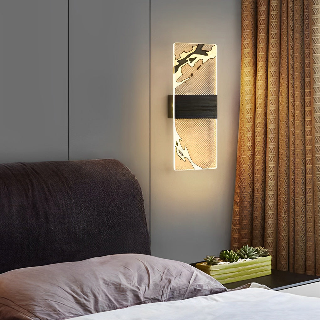 Rectangular Retro Creative Patterns LED Modern Wall Lamp Wall Lights