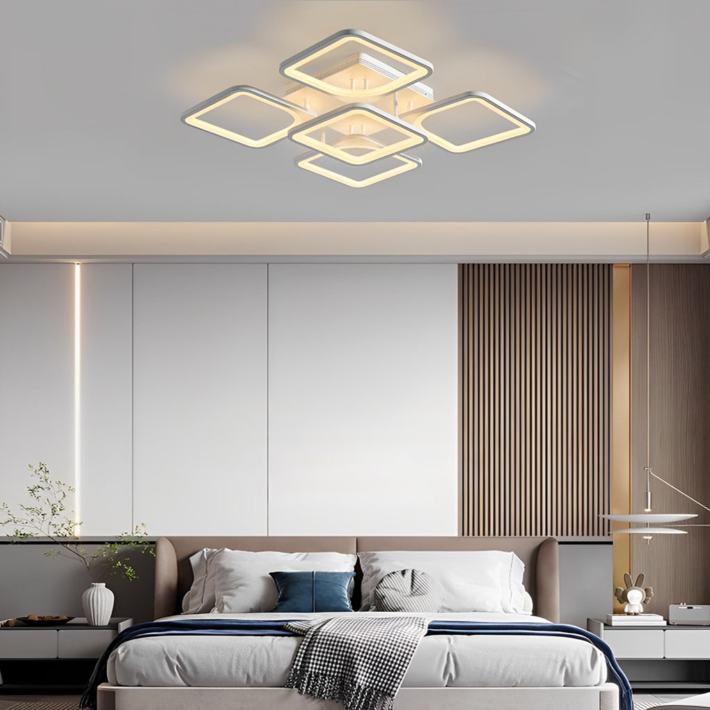 Square Creative Stepless Dimming with Remote Modern Ceiling Light Fixture - Dazuma