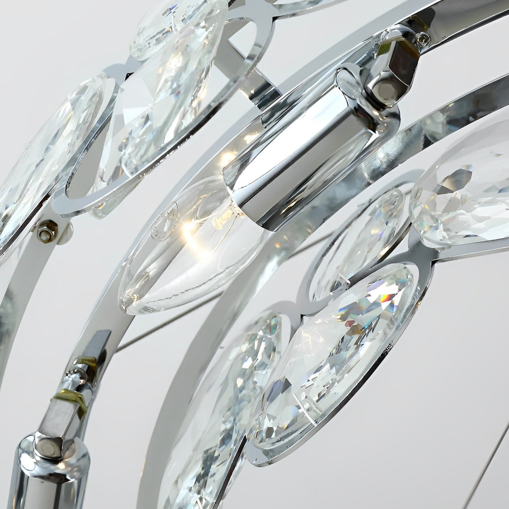 Round Bubbles Crystal Electroplating Metal Modern Chandelier Light