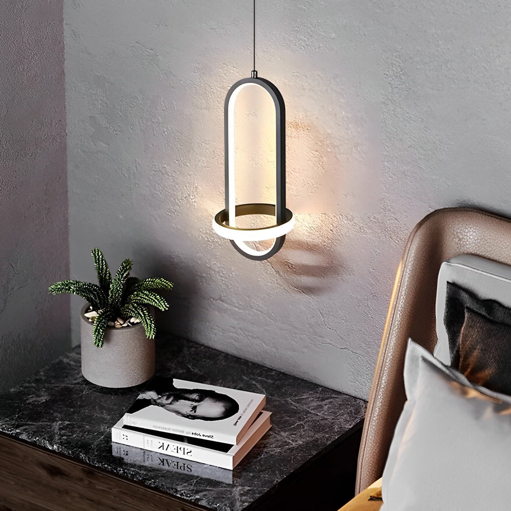 Artistic Rounded Rectangle LED Modern Pendant Lighting Kitchen Island Lighting