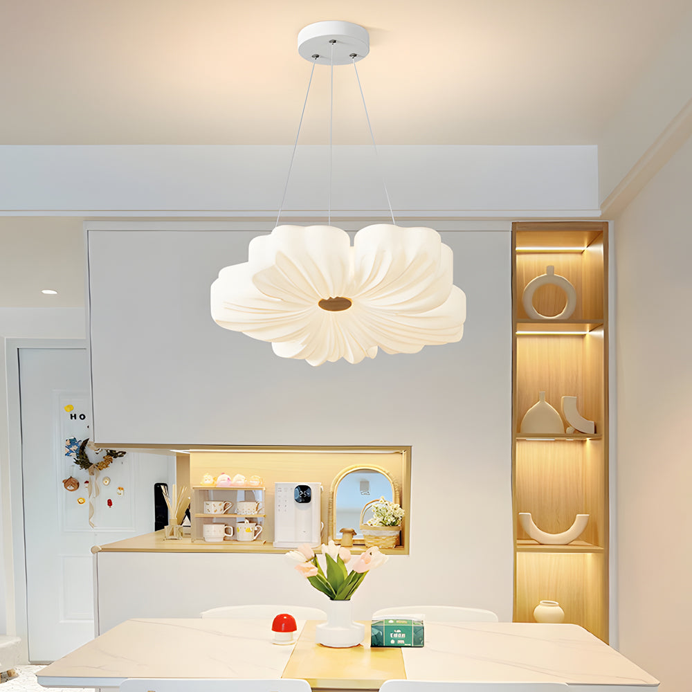 13 In. L White Acrylic Flower 3 Step Dimming LED Ceiling Lights - Dazuma