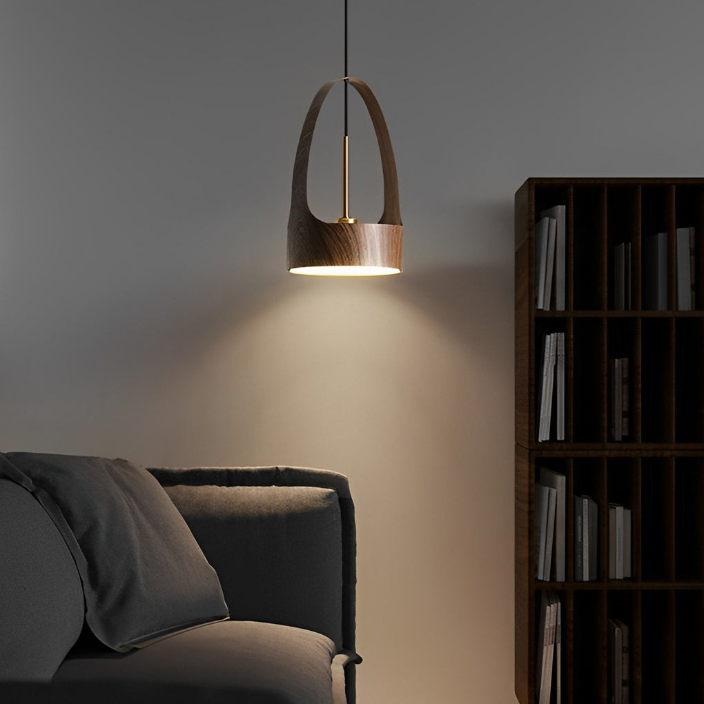 Wood Texture Acrylic LED Creative Nordic Small Chandelier Pendant Lamp - Dazuma