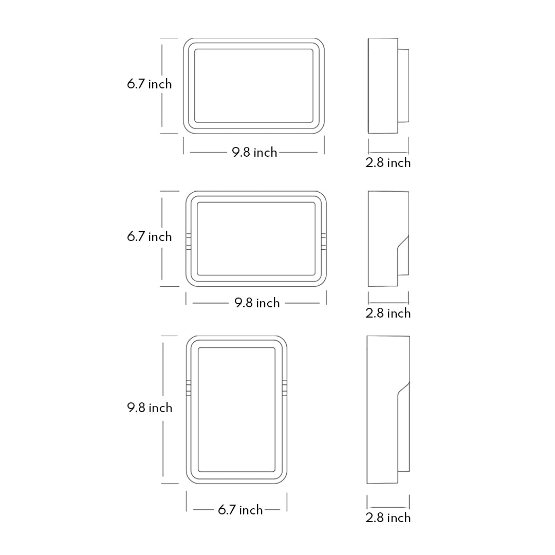 Contemporary outdoor wall light with horizontal slats mounted on building exterior fence area