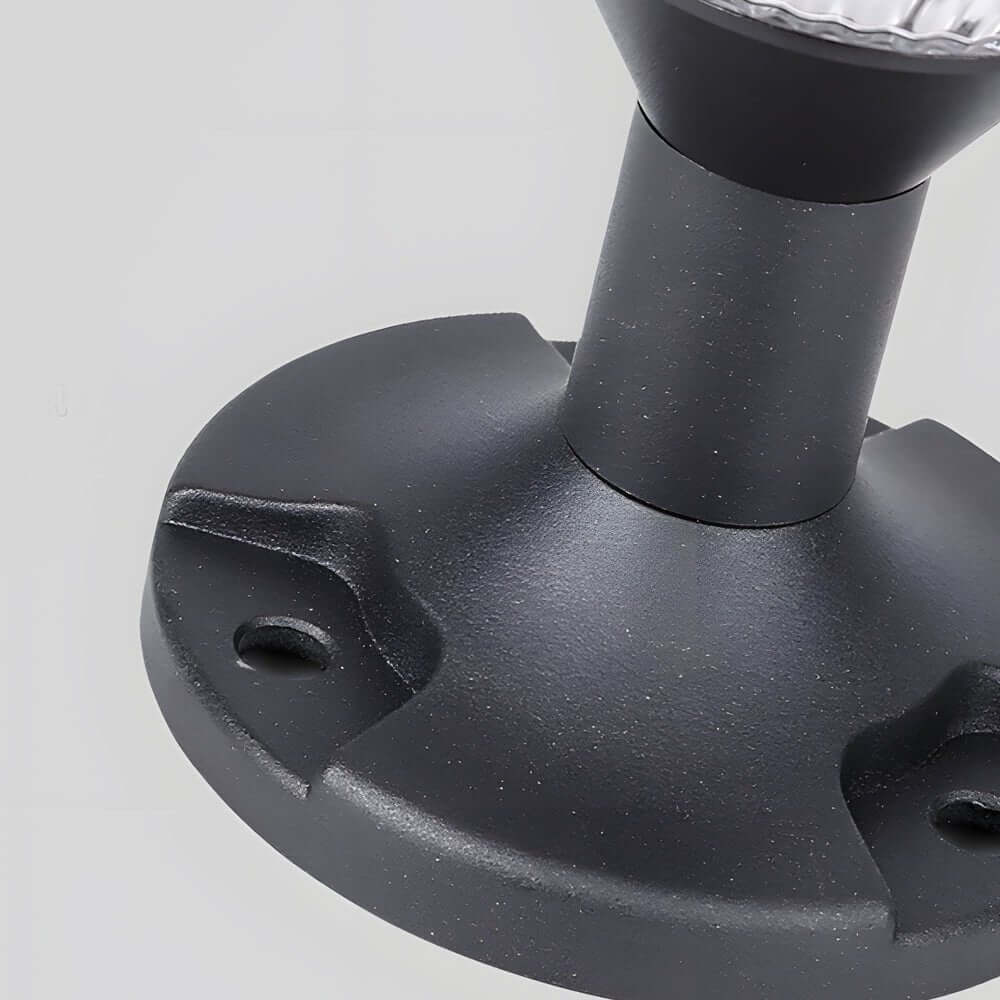 9 - In H Waterproof Black Post Solar LED Pier Mount Light