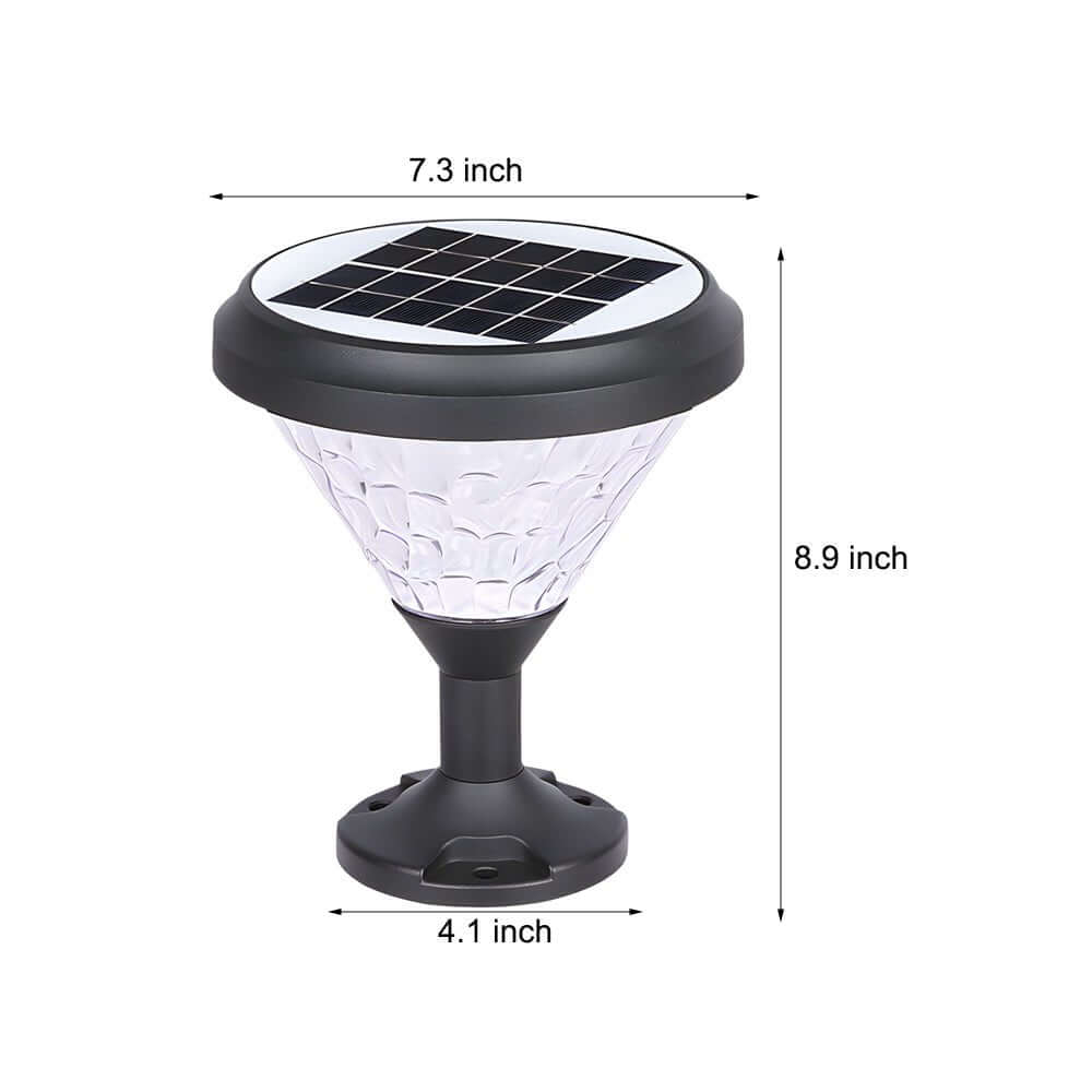 9 - inch High Black Round LED Solar Post/Pier Light