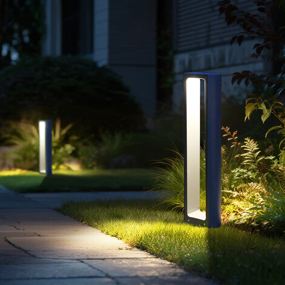 Square LED Garden Outdoor Bollard Light Minimalist Pathway Lighting