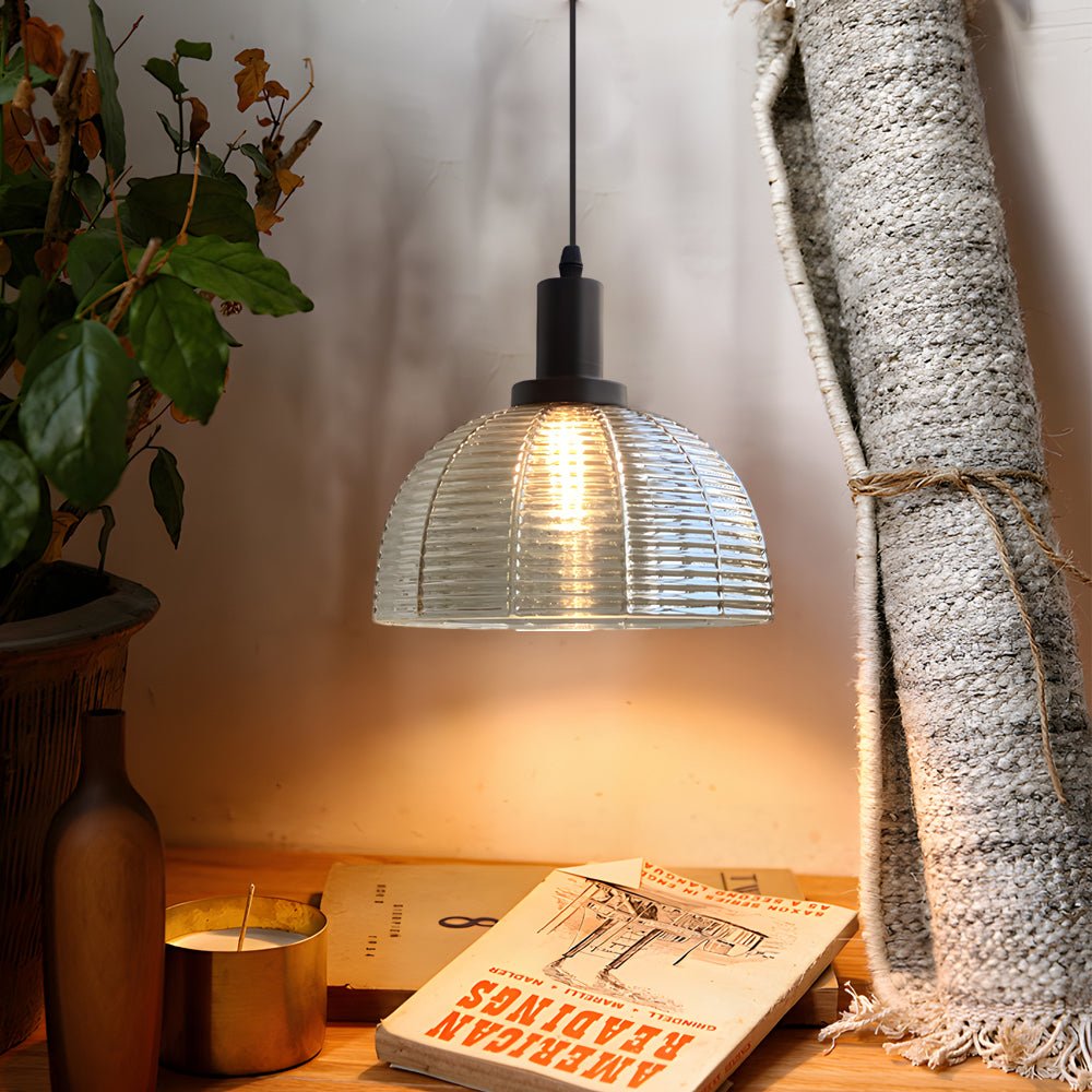 9.44 In. Vintage 1 - Light Glass Dome Pendant Light