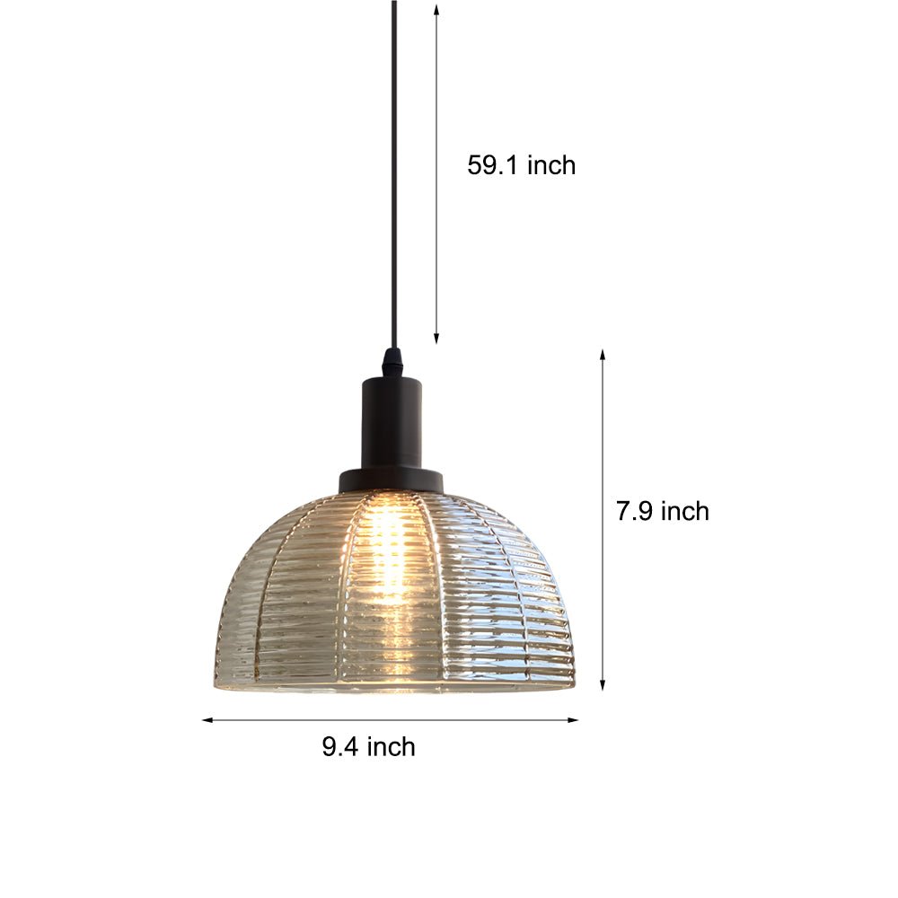 9.44 In. Vintage 1 - Light Glass Dome Pendant Light
